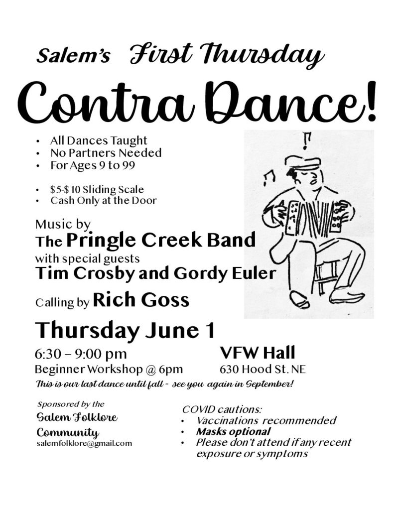 SALEM Community Dance - Pringle Creek Band with Gordy Euler on piano. Rich Goss calling